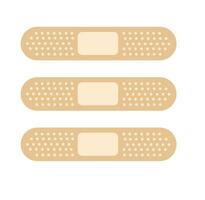 Adhesive medical plaster strip flat vector illustration on white background