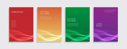 Minimal vector covers design with cool gradients and wave lines