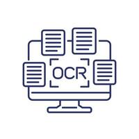 OCR line icon on white vector