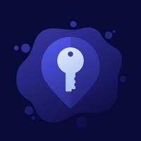 key and marker icon, vector design