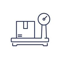 box, package and scales line icon vector