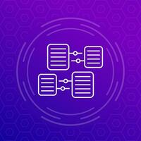 document management line icon for web vector