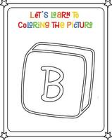 vector coloring image of letter B alphabet Cube