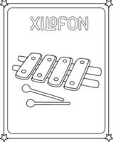vector coloring image of xilofon music