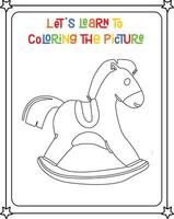 vector coloring image of toy horse