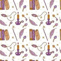 Seamless pattern with magic elements. Vector print