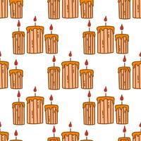 Seamless pattern with burning candles. Vector print