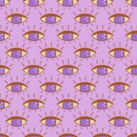 Seamless pattern with open third eye. Vector background