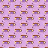 Seamless pattern with open third eye. Vector background