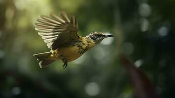 AI generated Birds flying in calm scenery, the beauty of nature in vibrant colors generative AI photo