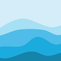 Water Wave Background Design, Abstract Vector Blue Ocean Walpaper Template