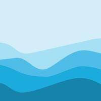 Water Wave Background Design, Abstract Vector Blue Ocean Walpaper Template