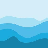 Water Wave Background Design, Abstract Vector Blue Ocean Walpaper Template