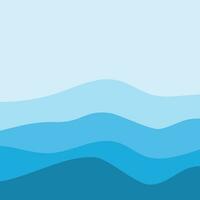 Water Wave Background Design, Abstract Vector Blue Ocean Walpaper Template