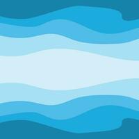 Water Wave Background Design, Abstract Vector Blue Ocean Walpaper Template