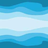 Water Wave Background Design, Abstract Vector Blue Ocean Walpaper Template