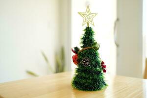 Coffee shop decorated with Christmas tree 2024 photo