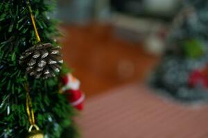 Coffee shop decorated with Christmas tree 2024 photo