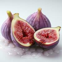 AI generated closeup photo of figs on an isolated white background