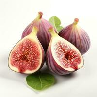 AI generated closeup photo of figs on an isolated white background