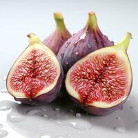 AI generated closeup photo of figs on an isolated white background