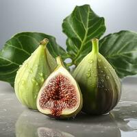 AI generated closeup photo of figs on an isolated white background