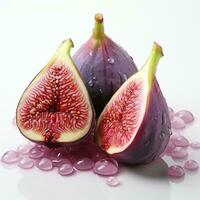 AI generated closeup photo of figs on an isolated white background