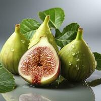 AI generated closeup photo of figs on an isolated white background