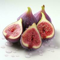 AI generated closeup photo of figs on an isolated white background