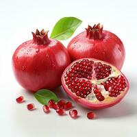 AI generated closeup photo of pomegranate on isolated white background