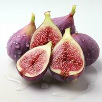 AI generated closeup photo of figs on an isolated white background