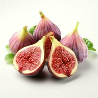 AI generated closeup photo of figs on an isolated white background