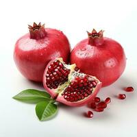 AI generated closeup photo of pomegranate on isolated white background