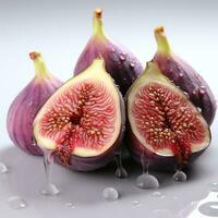 AI generated closeup photo of figs on an isolated white background