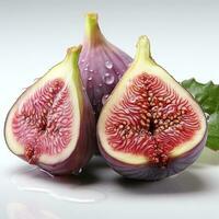 AI generated closeup photo of figs on an isolated white background