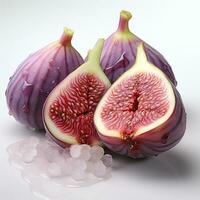 AI generated closeup photo of figs on an isolated white background