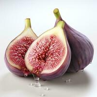 AI generated closeup photo of figs on an isolated white background