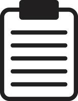 Clip board icon isolated on white background . List icon vector