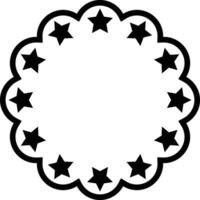 guisado al gratén circulo con estrellas aislado en blanco antecedentes . vector ilustración