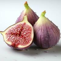 AI generated closeup photo of figs on an isolated white background