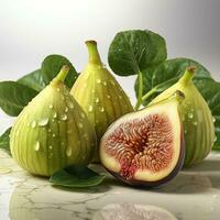 AI generated closeup photo of figs on an isolated white background