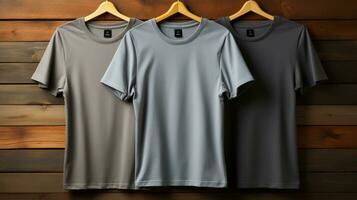 AI generated Photo gray tshirts with copy space mockup Generative Ai