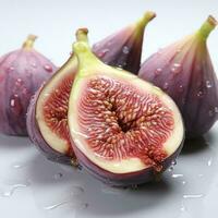 AI generated closeup photo of figs on an isolated white background