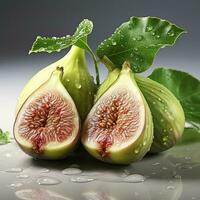 AI generated closeup photo of figs on an isolated white background