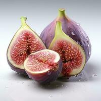 AI generated closeup photo of figs on an isolated white background