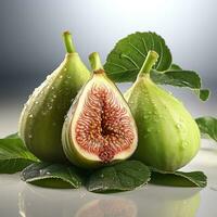 AI generated closeup photo of figs on an isolated white background