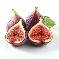 AI generated closeup photo of figs on an isolated white background