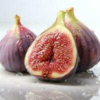 AI generated closeup photo of figs on an isolated white background