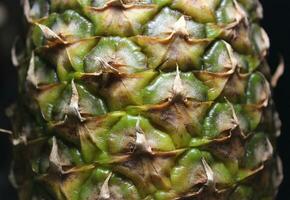 Surface Of Fresh Whole Pineapple Fruit Macro Shot Stock Photo