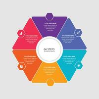 circulo redondo ciclo negocio infografía diseño modelo con 6 6 opciones vector